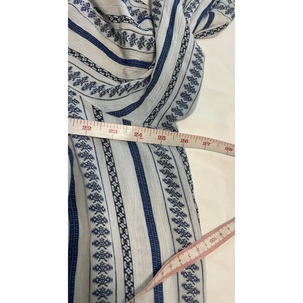 Striped Over the Shoulder Blouse Top Cover Up Coastal Boho Beach Plus Size 3X - Picture 7 of 8
